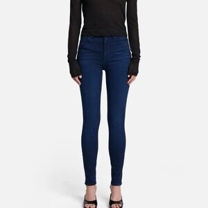 7 For All Mankind Women's Dark Blue High Waist Skinny Jeans